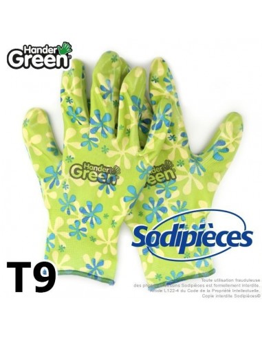 Gants imprimés féminins. Travaux jardin. HanderGreen® T9