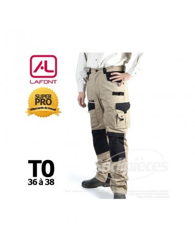 Pantalon de travail Lafont Beige / Noir T0(36/38)