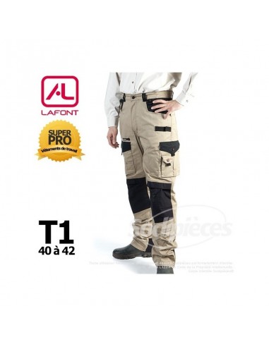 Pantalon de travail Lafont Beige / Noir T1(40/42)