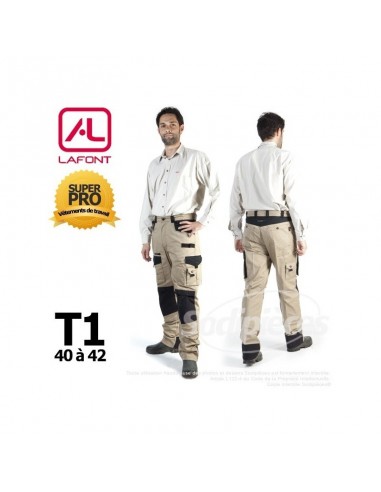Pantalon de travail Lafont Beige / Noir T1(40/42)