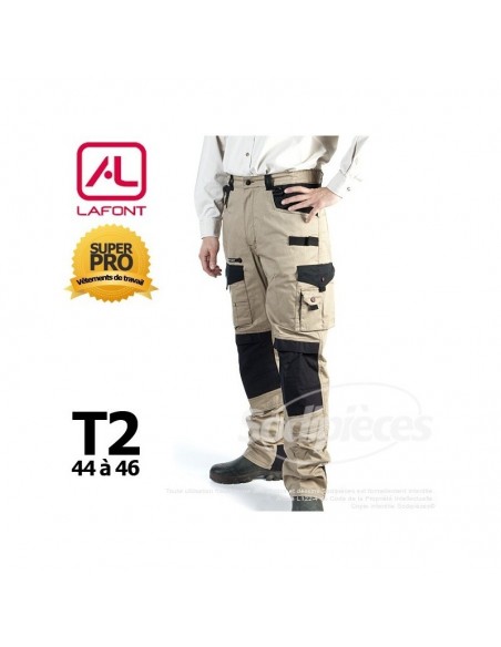 Pantalon de travail Lafont Beige / Noir T2(44/46)