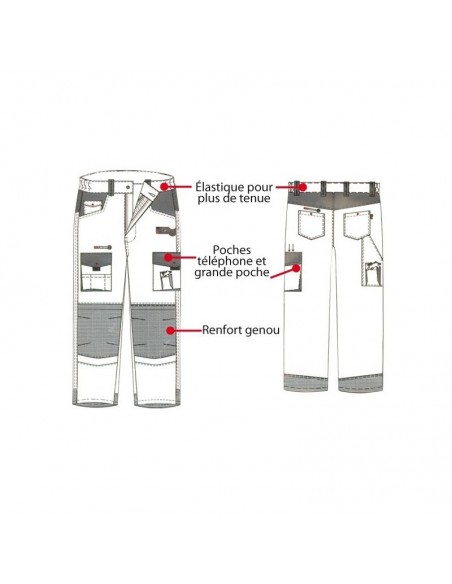 Pantalon de travail Lafont Beige / Noir T2(44/46)