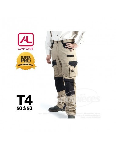 Pantalon de travail Lafont Beige / Noir T4(50/52)