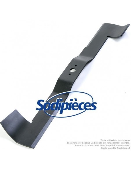 Lame tondeuse 66,5 cm. Al. 21,6 mm. Pour Iseki. Coupe à droite