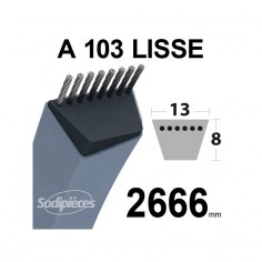 Courroie tondeuse A103 Trapézoïdale. 13 mm x 2666 mm.