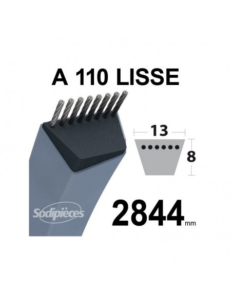 Courroie tondeuse A110 Trapézoïdale. 13 mm x 2844 mm.