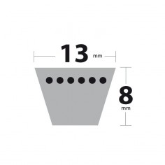 Courroie tondeuse A128 Trapézoïdale. 13 mm x 3300 mm. 2