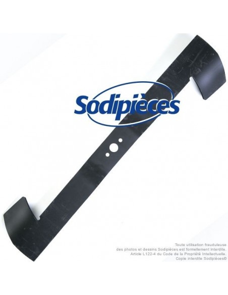 Lame tondeuse 66,5 cm. Al. 21,6 mm. Pour Iseki. Coupe à gauche