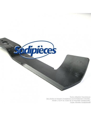 Lame tondeuse 66,5 cm. Al. 21,6 mm. Pour Iseki. Coupe à gauche