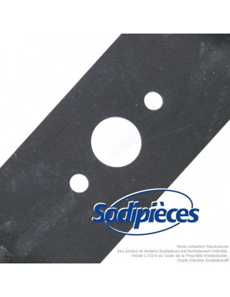 Lame tondeuse 66,5 cm. Al. 21,6 mm. Pour Iseki. Coupe à gauche