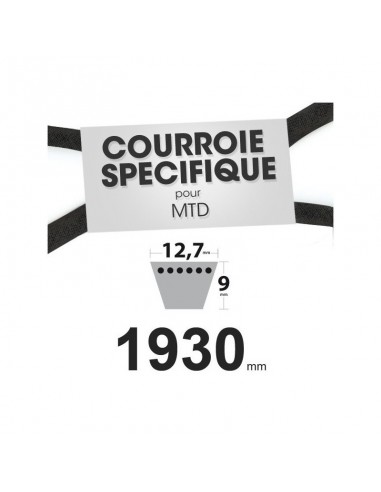 Courroie tondeuse spécifique MTD 754-0441. 12,7 mm x 1930 mm.