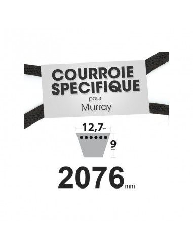 Courroie tondeuse spécifique Murray 37 x 83. 12,7 mm x 2076 mm.