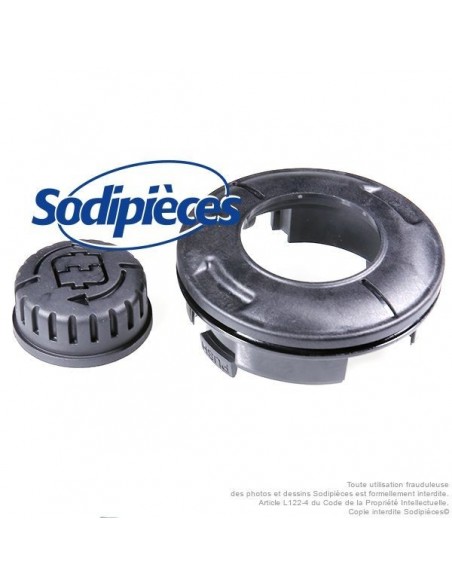 Kit tête débroussailleuse Tecomec Easy Work Ø109 mm. Couvercle inférieur + bouton