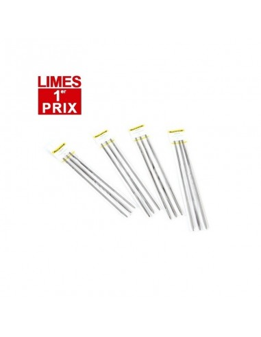 Lime d'affûtage de chaîne 1er prix Ø 4 mm x 200 mm (par 12)