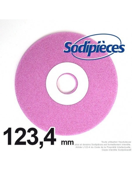 Meule d'affûteuse Ø 123,4 mm, Al. 22 mm, Ep. 3 mm
