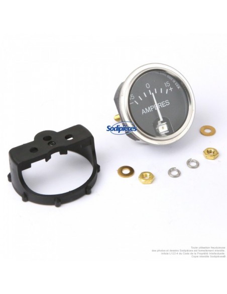Ampèremètre rond Ø 57 mm, + ou - 15 ampères