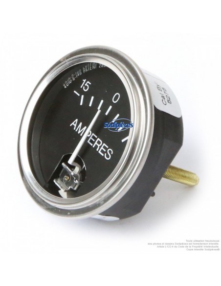 Ampèremètre rond Ø 57 mm, + ou - 15 ampères
