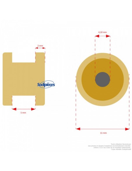 lot de 2 Passe fil pour tête débroussailleuse 2 fils 