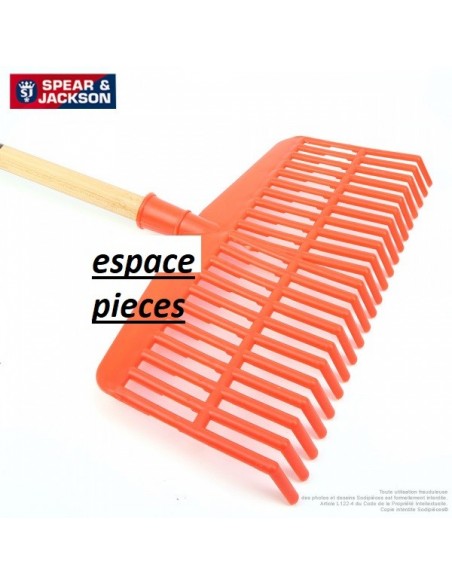 Balai à gazon fil plat 22 dents