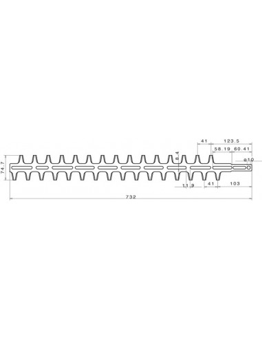 Lame bilatrale pour taille haie 733 mm