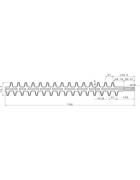 Lame bilatrale pour taille haie 733 mm