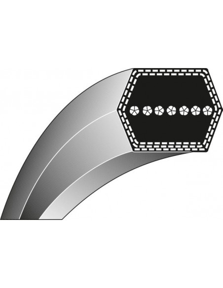 Courroie tondeuse AA93 Héxagonale. 13 mm x 2445 mm.