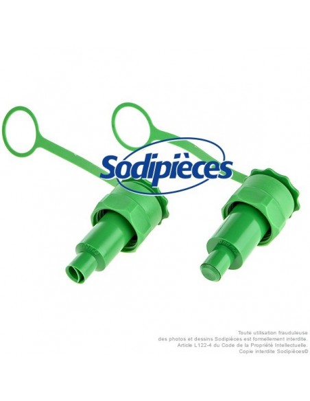 Bidon double, 2 et 5 litres, rouge avec bec verseur auto-stop