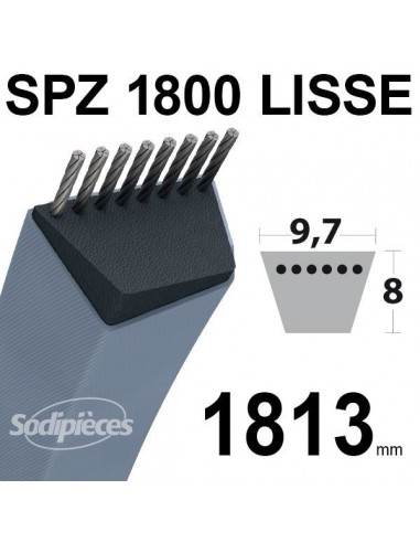 Courroie tondeuse SPZ1800 Trapézoïdale 9,7 mm x 1813 mm.