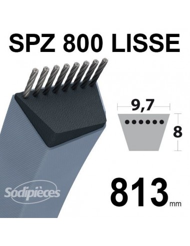Courroie tondeuse SPZ800 Trapézoïdale 9,7 mm x 813 mm.