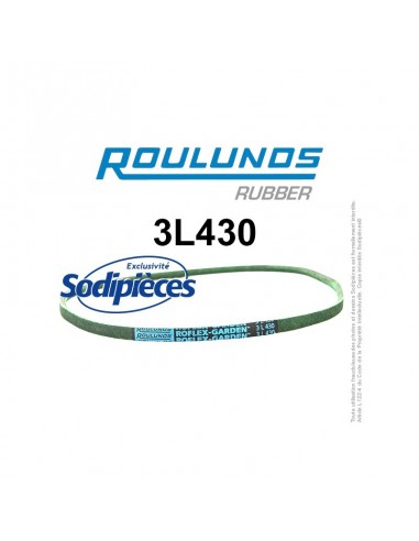 Courroie tondeuse 3L430 Roulunds Continental 9,5 x 6 x 1092 mm