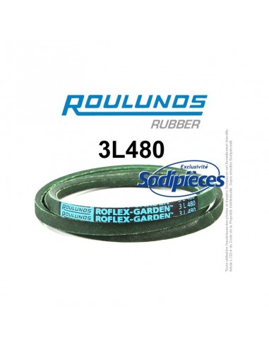 Courroie tondeuse 3L480 Roulunds Continental 9,5 x 6 x 1219 mm