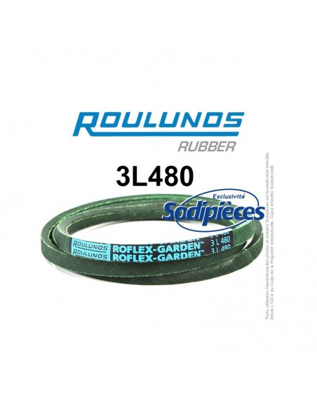 Courroie tondeuse 3L480 Roulunds Continental 9,5 x 6 x 1219 mm