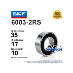 Roulement à billes 6004-2RS SKF. Double étanchéité