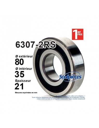 Roulement à billes 607-2RS 1er Prix. Double étanchéité