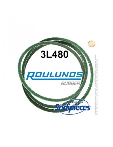 Courroie tondeuse 3L480 Roulunds Continental 9,5 x 6 x 1219 mm