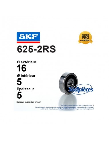 Roulement à billes 609-2RS 1er Prix. Double étanchéité