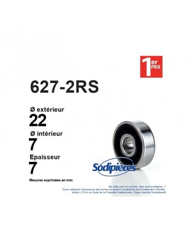 Roulement à billes 626-2RS 1er Prix. Double étanchéité