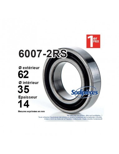 Roulement à billes 6008-2RS 1er Prix. Double étanchéité