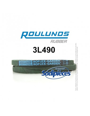 Courroie tondeuse 3L490 Roulunds Continental 9,5 x 6 x 1245 mm