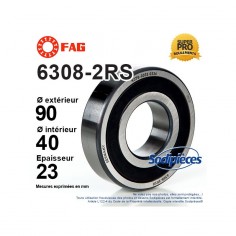 Roulement à billes 6306-2RS 1er Prix. Double étanchéité