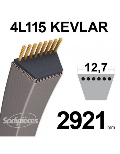 Courroie tondeuse AA94 Héxagonale. 13 mm x 2472 mm.