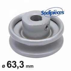 Poulie à gorge en V Ø 63,3 mm. Largeur 24 mm