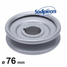 Poulie à gorge en V Ø 76 mm. Largeur 23 mm