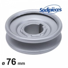 Poulie à gorge en V Ø 76 mm. Largeur 23 mm