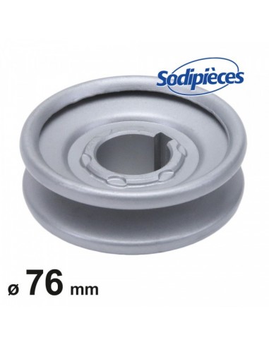 Poulie à gorge en V Ø 76 mm. Largeur 23 mm