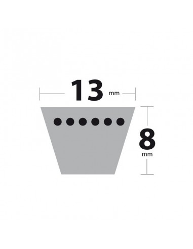 Courroie tondeuse A128 Trapézoïdale. 13 mm x 3300 mm.