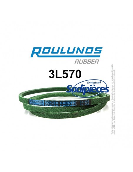 Courroie tondeuse 3L570 Roulunds Continental 9,5 x 6 x 1448 mm