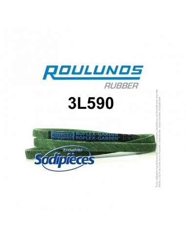 Courroie tondeuse 3L590 Roulunds Continental 9,5 x 6 x 1499 mm