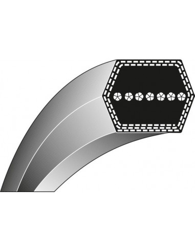 Courroie tondeuse AA95 Héxagonale. 13 mm x 2510 mm.