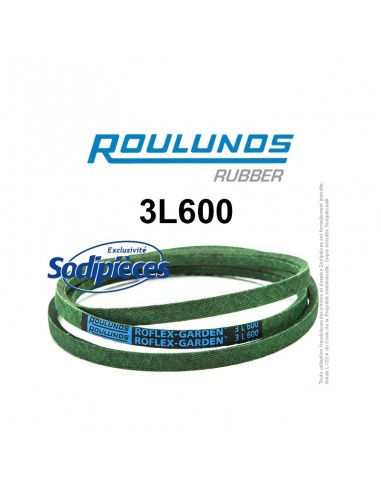 Courroie tondeuse 3L600 Roulunds Continental 9,5 x 6 x 1524 mm